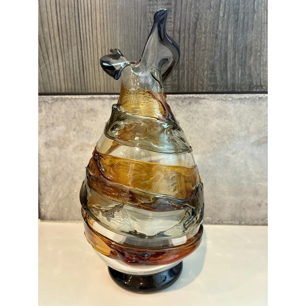 OOAK Contemporary SIGNED Artisan Diego Vidal Murano Italy Venetian Glass Vase